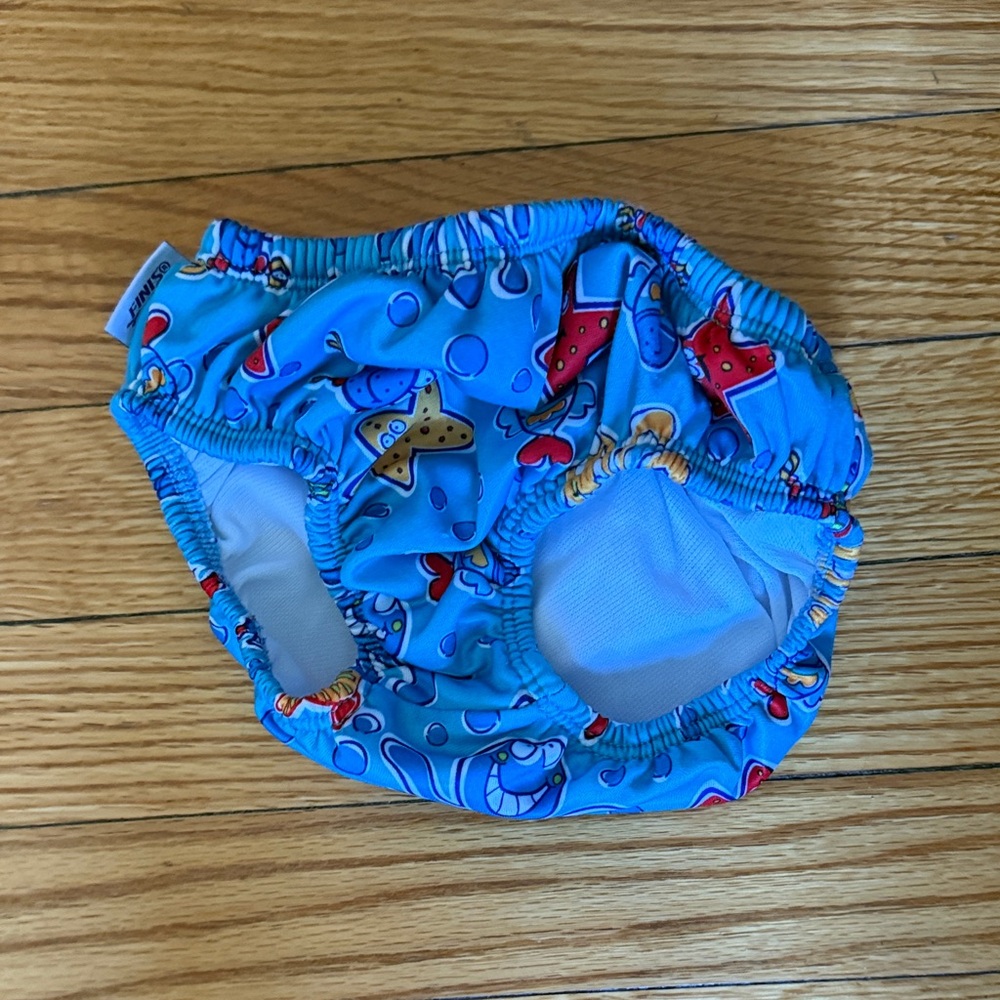 Playful Starfish Blue Swim Diaper cover
